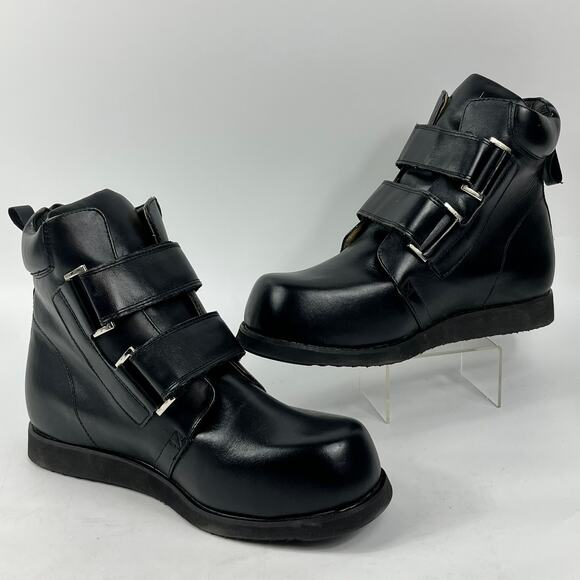 Mt. Emey 503 Orthopedic Boots Men’s Size 11.5 2E AFO Black Leather Strap Support